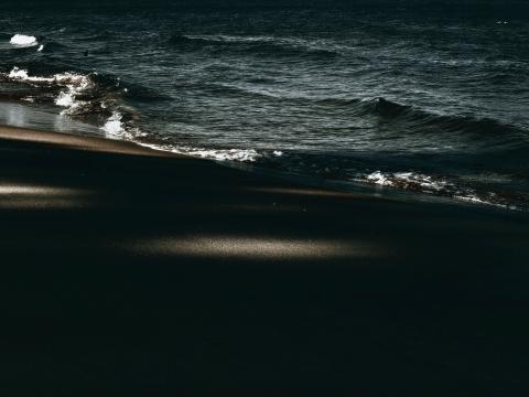 Beach Sea Waves Landscape Dark