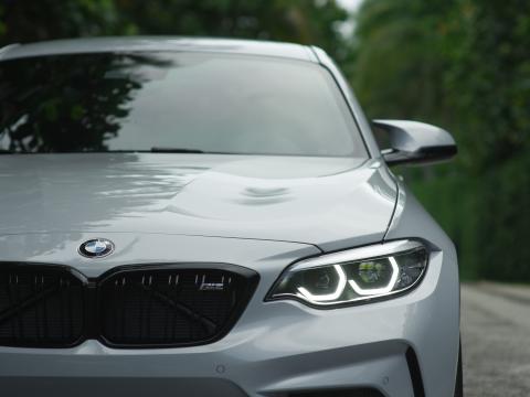 Bmw Car Gray Road Front-view