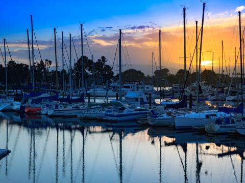 Boats Pier Water Twilight