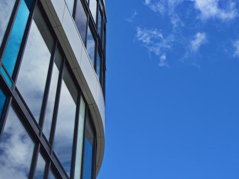 Building Architecture Glass Sky Blue Bottom-view