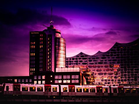 Building Architecture Twilight Purple Dark