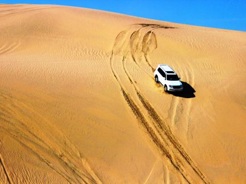 Car Suv White Sand Desert