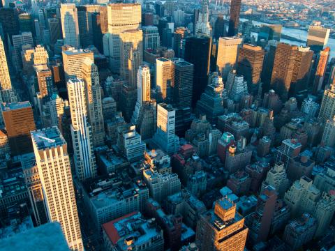 City Buildings Aerial-view Cityscape New-york