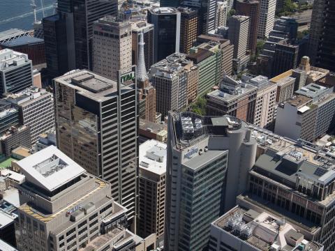 City Buildings Architecture Metropolis Aerial-view