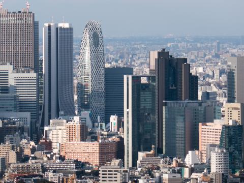 City Buildings Skyscrapers Metropolis Aerial-view