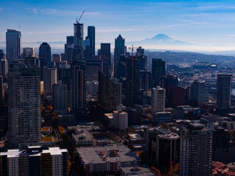 City Buildings Skyscrapers Metropolis Cityscape Aerial-view