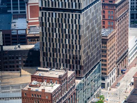 City Buildings Street Aerial-view