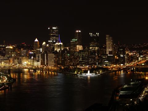 City Night-city Buildings Lights Aerial-view Dark