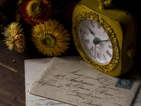 Clock Writing Vintage Aesthetics