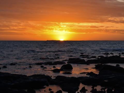 Coast Sea Sun Sunset Dark