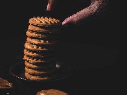 Cookies Stack Dessert Hand Dark