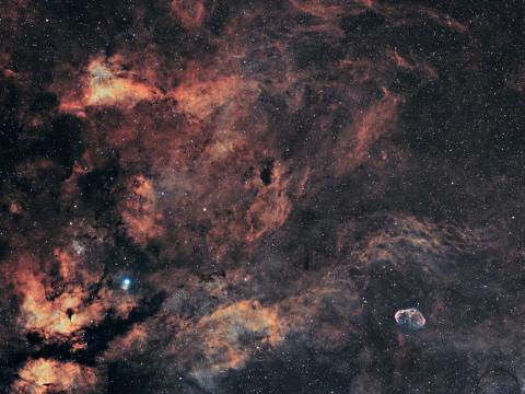 Crescent-nebula Nebula Stars Space