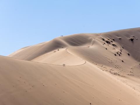 Desert Hills Sand Silhouettes Travelers