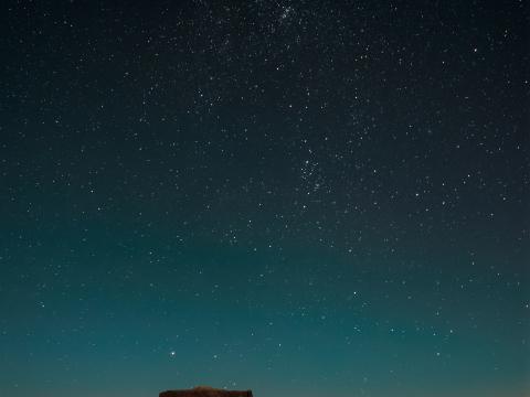 Desert Rocks Stars Sky Night Dark