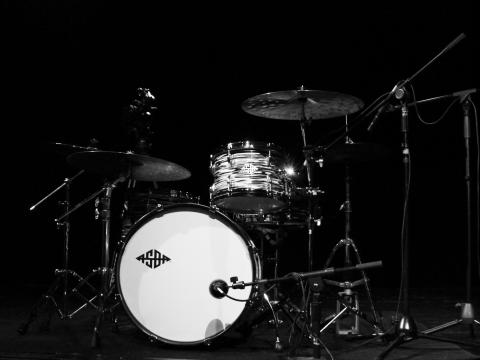 Drums Drum-kit Musical-instrument Music Black-and-white