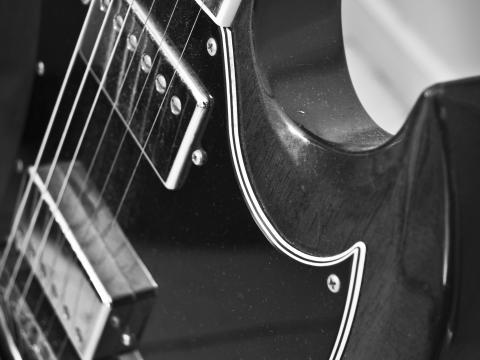 Electric-guitar Guitar Music Black-and-white