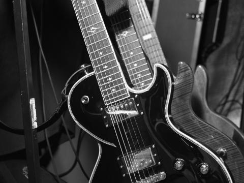 Electric-guitars Guitars Music Black-and-white