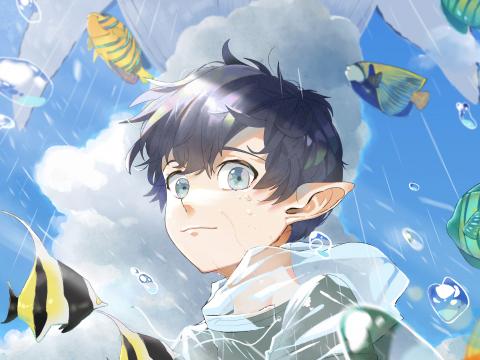 Elf Boy Water Fish Anime