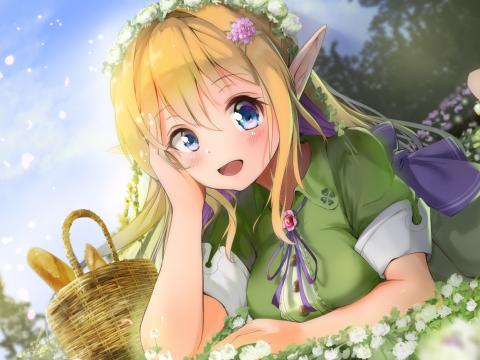 Elf Girl Glance Anime