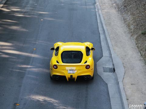 Ferrari Car Sports-car Yellow Aerial-view