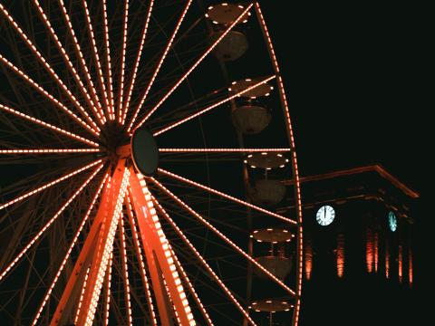 Ferris-wheel Attraction Backlight Dark