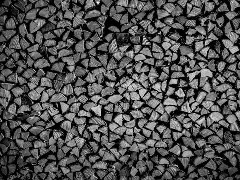 Firewood Logs Wood Texture Black-and-white