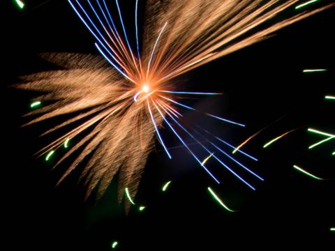 Fireworks Sparks Explosion Lights Night Dark