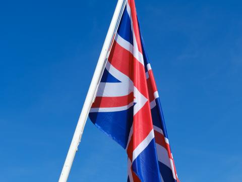 Flag Folds Sky Uk