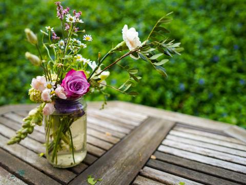 Flowers Bouquet Jar Aesthetics