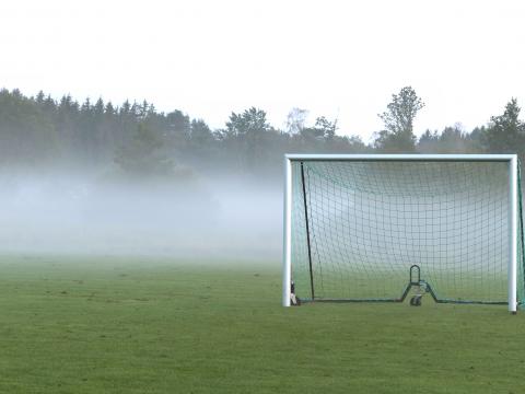 Football-goal Field Football Fog Trees Haze