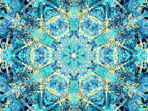 Fractal Kaleidoscope Pattern Abstraction Blue