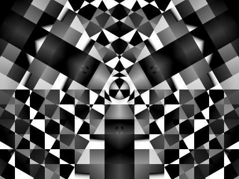 Fractal Kaleidoscope Pattern Geometry Abstraction Black-and-white