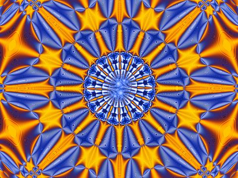 Fractal Pattern Abstraction Blue Yellow