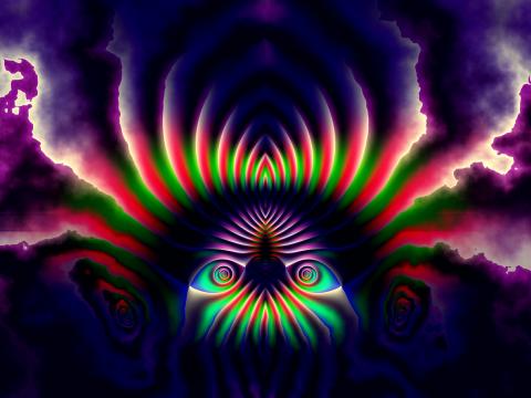 Fractal Pattern Abstraction Dark Colorful