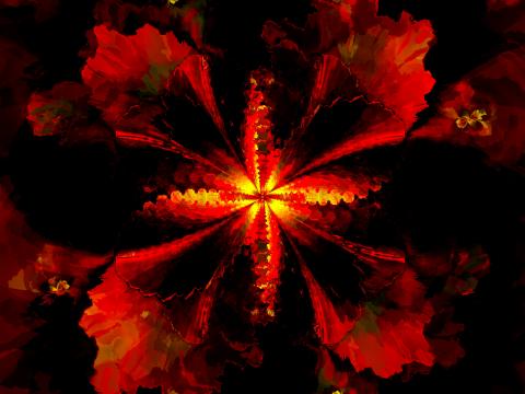 Fractal Pattern Abstraction Red Dark