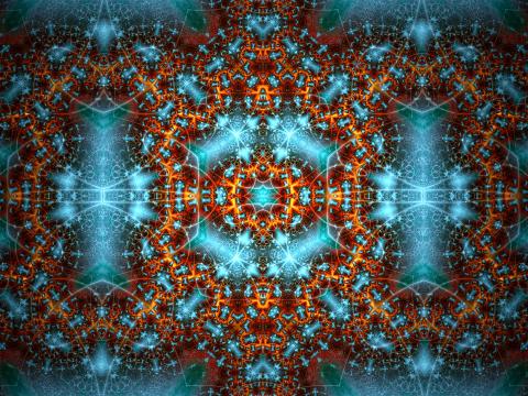 Fractal Pattern Glow Abstraction Blue Brown