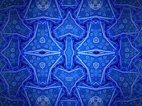 Fractal Pattern Lines Abstraction Blue