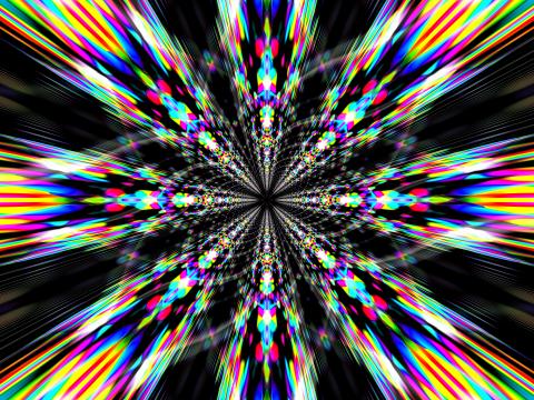 Fractal Rays Stripes Colorful Abstraction