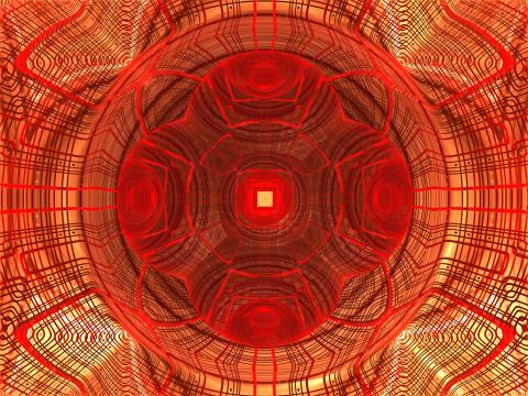 Fractal Shapes Kaleidoscope Abstraction Red