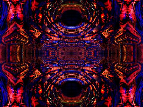 Fractal Shapes Lines Abstraction Red Blue