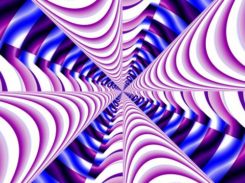 Fractal Stripes Optical-illusion Abstraction Purple Blue