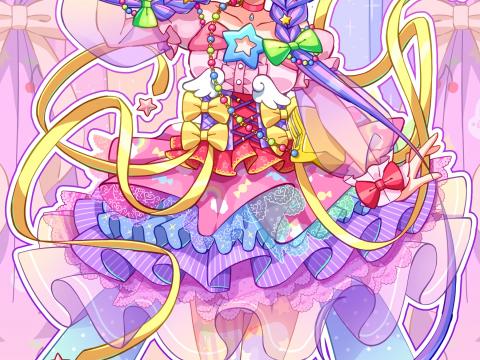 Girl Dress Decoration Anime Purple Bright