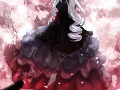 Girl Dress Sad Anime Art Cartoon