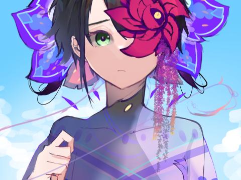 Girl Flowers Anime