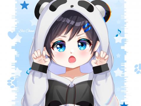 Girl Gesture Panda Cute Anime Art Cartoon