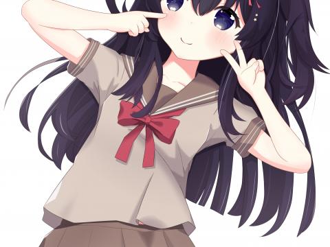 Girl Gesture Smile Anime