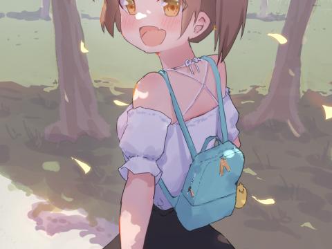 Girl Gesture Smile Anime Art
