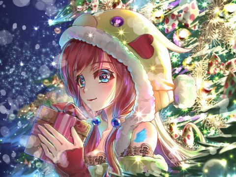 Girl Gift Tree Toys New-year Anime