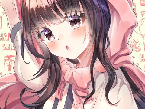 Girl Glance Anime Art Cute