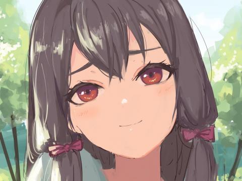 Girl Glance Smile Anime Art